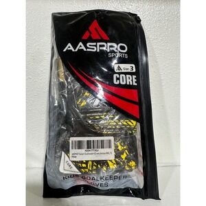 AASPRO CORE Kids Goalkeeper Gloves Size 3 Yellow‎ Black